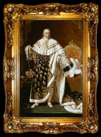 framed  Robert Lefevre Portrait of Louis XVIII in coronation robes, ta009-2